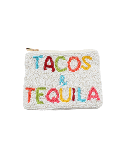 Tacos & Tequila Beaded Coin Pouch