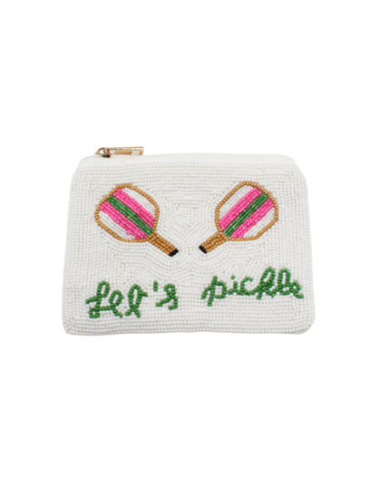 Pickleball Beaded Coin Pouch
